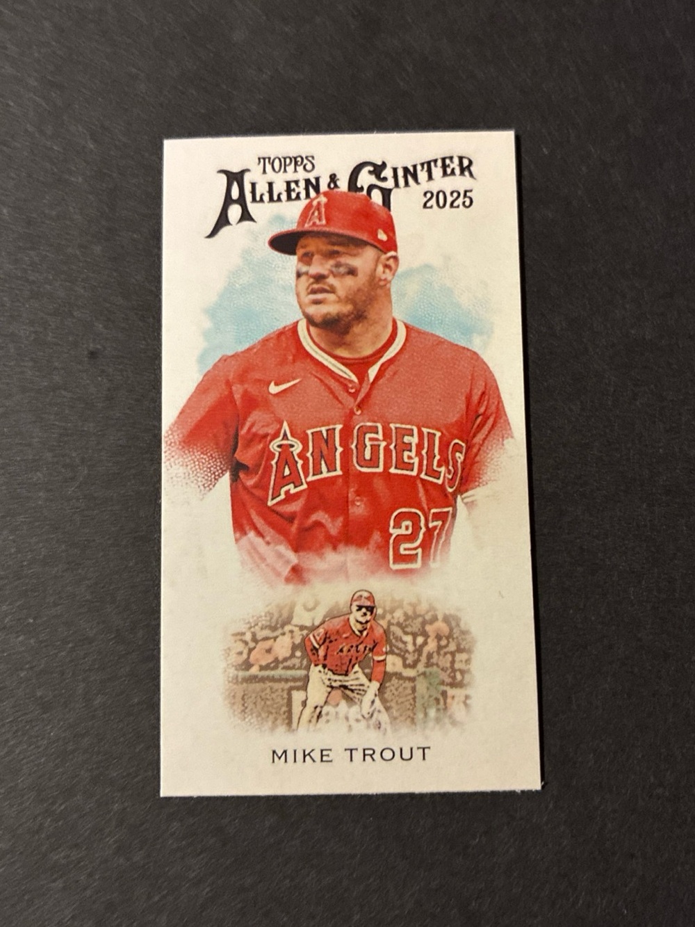 Topps 2025 Allen & Ginter Mike Trout Angels 1889 N22 Mini Insert #N222-15 Card